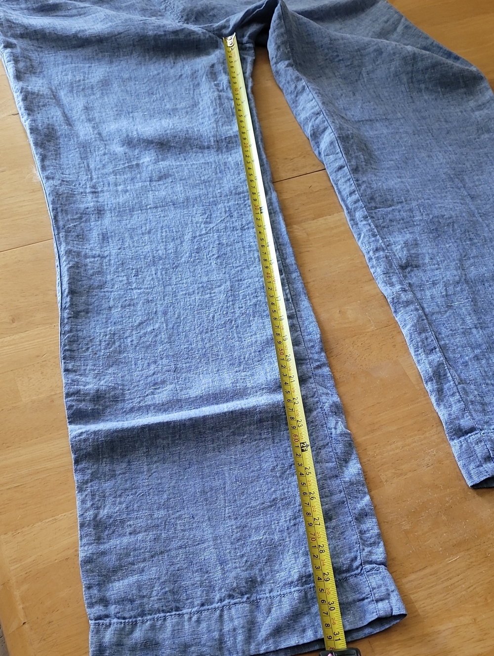 Lilly Pulitzer 100% Linen Deri Pants in Beckon Blue x Sea Salt - Picture 7 of 12